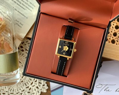 現貨熱銷-COACH CASS系列 真皮錶帶 茶玫瑰方框手錶 女錶 腕錶 購美國代購Outlet專場 可團購