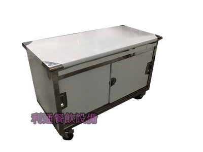 《利通餐飲設備》廚箱-2×3×2層+拉門+輪子    白鐵工作台 2尺×3尺 車仔台