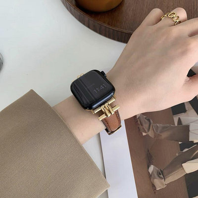 復古皮質工型釦 Apple watch錶帶 iwatch錶帶 蘋果錶帶 真皮錶帶 S9專用錶帶 愛馬仕