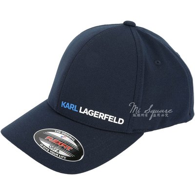 現貨熱銷-KARL LAGERFELD 標籤設計棒球帽(深藍色) 1920592-34