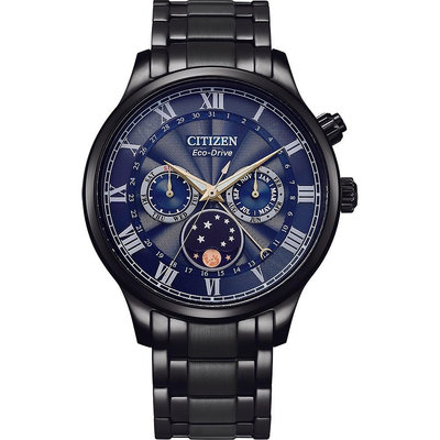 「官方授權」CITIZEN 星辰 亞洲限定 時尚光動能紳男月相手錶 AP1055-87L