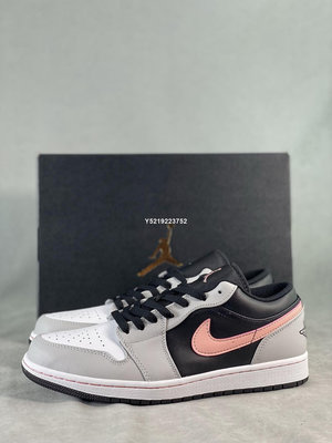 Nike Air Jordan 1 Low Black Grey Pink 灰黑粉男鞋553558-062【ADIDAS x NIKE】