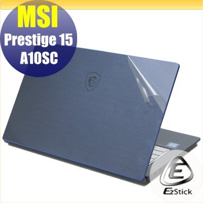 【Ezstick】MSI Prestige 15 A10SC 透氣機身保護貼(含上蓋貼、鍵盤週圍貼、底部貼)DIY 包膜