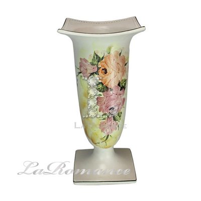 【芮洛蔓 La Romance】義大利 Ceramiche Fabbro 手繪粉玫瑰造型花器 / 手繪花器 / 手繪盆栽