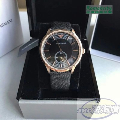 {JMC海淘購商城}EMPORIO ARMANI 手錶AR1798 玫瑰金經典時尚皮革錶帶腕錶男錶38mm 手錶