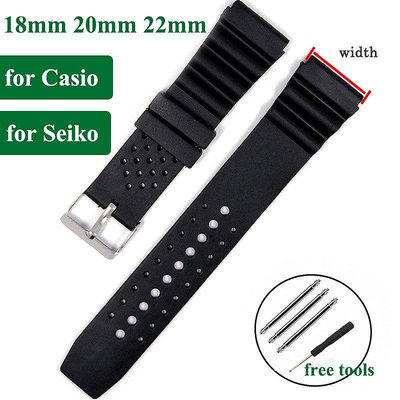 全館免運 PVC塑料錶帶 18mm 20mm 22mm 通用平接口手錶配件 SEIKO Casio 適配錶帶 可開發票
