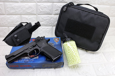 [01] KWC M4505 手槍 空氣槍 黑 + 奶瓶 + 槍套 + 手槍袋 ( KA14  BB槍COLT