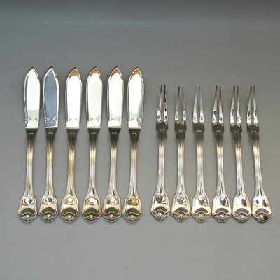 早期法國 CHRISTOFLE 鍍銀餐具12件組