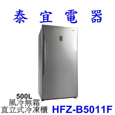 【泰宜電器】HERAN禾聯 HFZ-B5011F 500L 直立式冷凍櫃【另有HFZ-B6011F HFZ-B3861】
