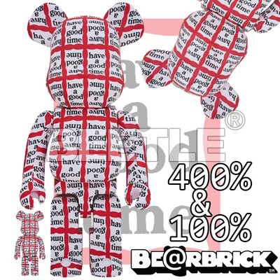 BEETLE BE@RBRICK HAVE A GOOD TIME 庫柏力克熊 紅白 100 400%