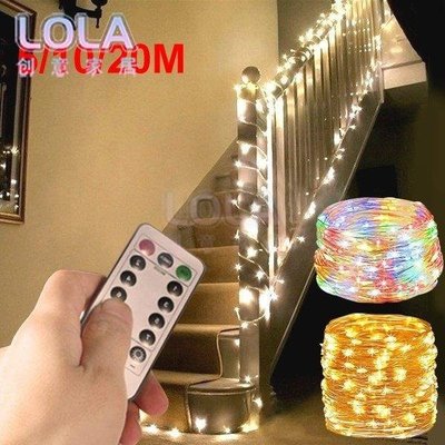 20米 8 種模式 USB LED 仙女銅燈串聖誕節婚禮家庭聚會裝飾的遙控定時-LOLA創意家居