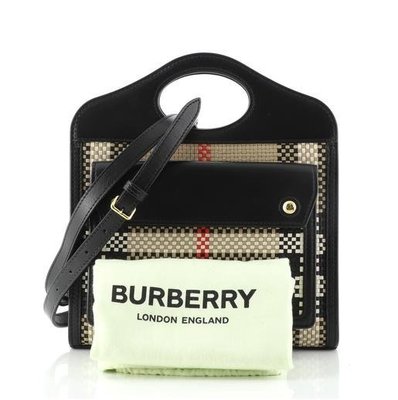 奢品匯 美國連線 全新正品 BURBERRY 80296931 MINI LATTICED LEATHER POCKET BAG