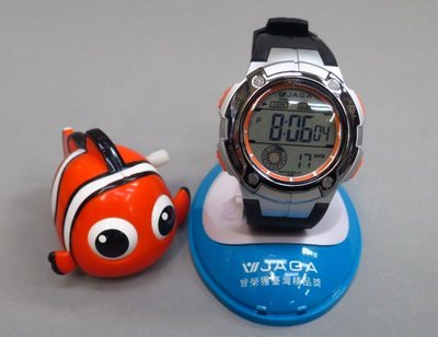 JAGA捷卡 酷炫耀眼多功能電子錶 運動錶 男錶 學生錶 軍錶 M859-A(黑橙)防水 夜光 鬧鈴 保固一年