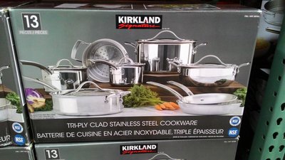 【日日小舖外送代購】好市多 Kirkland SS 三層結構不鏽鋼鍋具 鍋具組 13件組