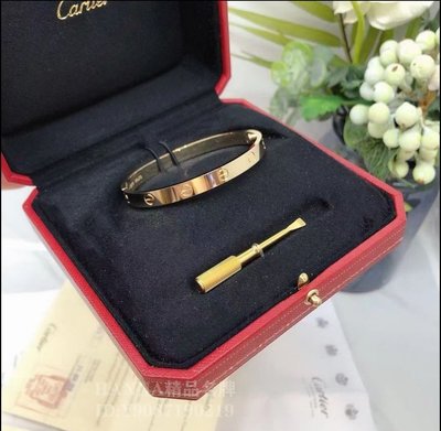 HANNA精品Cartier 卡地亞 Love 寬版無鑽 手環 手鐲 B6035517 黃金 現貨