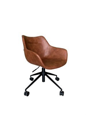 HODERN - 硬式皮革辦公椅(褐色)