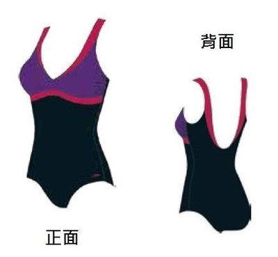 SPEEDO 女人美型連身U背泳裝 Core Colourblock-SD810387A780 黑紫 SIZE32