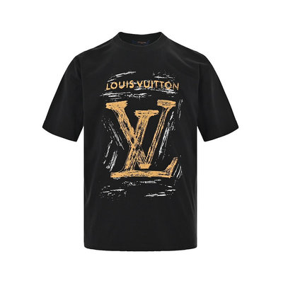 代購 法國精品Louis Vuitton LV筆刷字母圖案印花短袖T恤 委託勞務服務 請先詢問