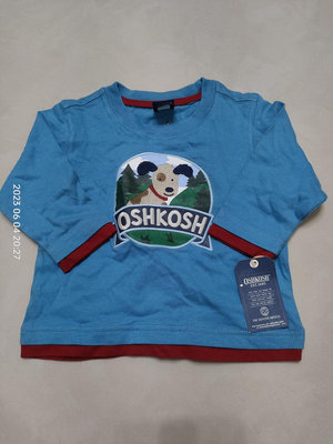 全新久放 男童 1歲 1Y Oshkosh 長袖上衣 T恤