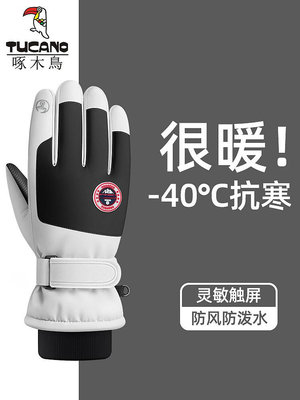 手套男冬季2023新款防風保暖可觸屏女士加絨加厚滑雪防水騎行手套