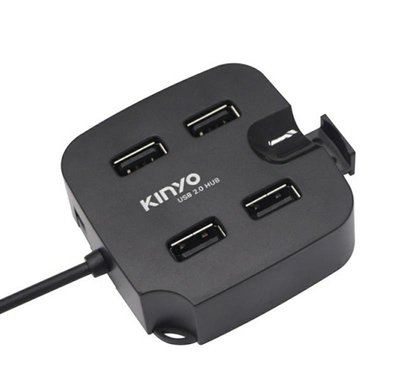 kinyo USB 2.0 HUB 4 PORTS支架集線器 HUB-27 支援Win 10 即插即用-【便利網】