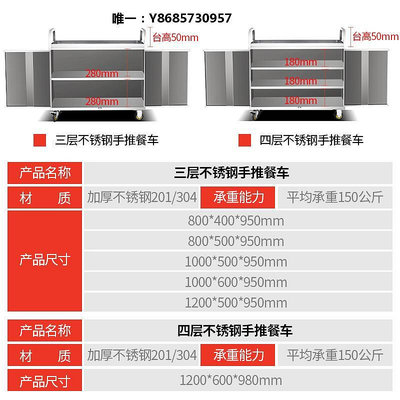 餐車不銹鋼手推外賣小吃攤擺地攤小推車送餐車商用餐廳移動上菜水車小推車