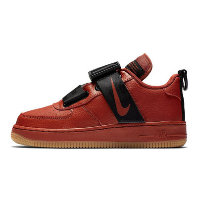 R'代購 Nike Air Force 1 One Utility GS Dune Red 酒紅 AJ6601-600女