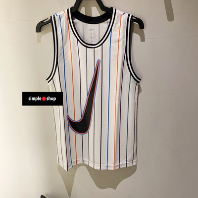 【Simple Shop】NIKE Dri-FIT DNA 籃球背心 線條 運動背心 白色 男款 DX0436-100