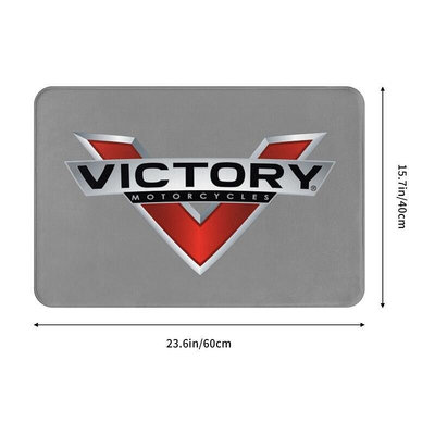 VICTORY motorcycle logo 浴室法蘭絨地墊 廁所衛生間防滑腳墊 門口吸水