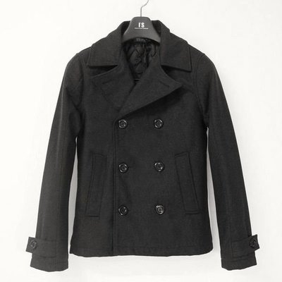 【物超所值】日本品牌SIX-STAR+ 英倫雙排扣鋪綿窄版混羊毛短大衣