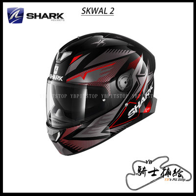 ⚠YB騎士補給⚠ SHARK SKWAL 2 Draghal 黑灰紅 KAR 全罩 安全帽 眼鏡溝 內墨片 LED