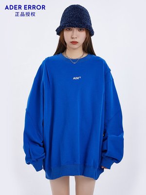 促銷打折 ADER ERROR衛衣男女寬松秋季寶克萊因藍色高級潮牌設計感小眾上衣