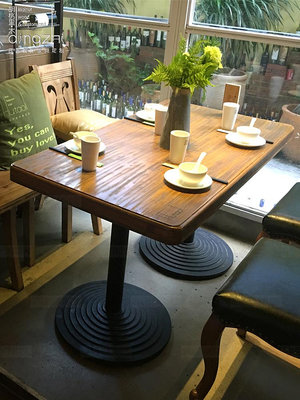 音樂餐吧餐桌椅組合清酒吧燒烤店復古工業風咖啡實木家具胡桃里桌 自行安裝