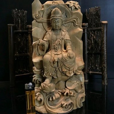 印尼早期 加里萬丹水沉香 重油沉香精緻雕刻品 坐蓮觀音 重量1228G