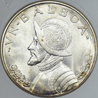 ANACS MS64 1934年巴拿馬1巴波亞大銀幣