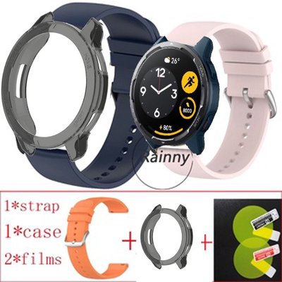 小米手錶S1 Active 錶帶矽膠錶帶 S1 主動智能手錶殼小米 Miwatch Color 2 錶殼Tpu 智能手錶