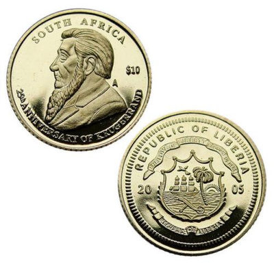 【海寧潮現貨】利比里亞2005年黃金PF第二十五周年之際紀念金幣