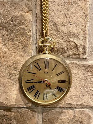 日本製懷舊復古懷錶造型石英式時鐘掛鐘