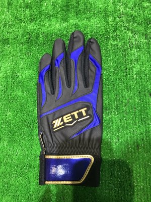 棒球世界全新 ZETT 單支裝打擊手套特價 藍/黑 (BBGT-999)