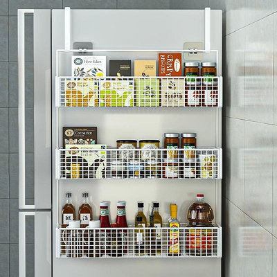 #置物架 冰箱置物架側面收納架廚房用品多層保鮮膜調味料多功能側壁掛架子