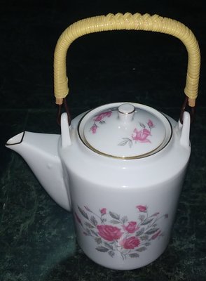 早期 大同 粉紅玫瑰花 茶具組/茶壺杯組。。民國69年