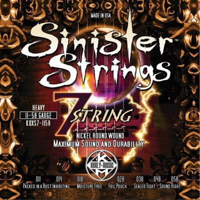 【硬地搖滾】全館$399免運！Kerly Strings 美製電吉他弦 Sinister系列 7弦 (11-58)