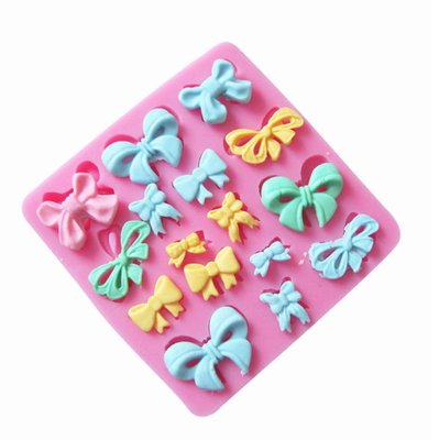 ▪16孔▪蝴蝶結巧克力&amp;翻糖蛋糕模(模具顏色隨機)/液態矽膠DIY蛋糕裝飾模具