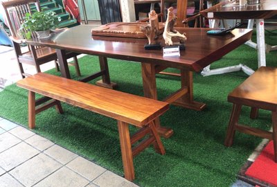 非洲花梨木大板餐桌 原木餐桌 圓桌 方桌 工作桌 實木桌 工業風 復古 咖啡廳