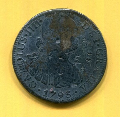 西屬墨西哥卡洛斯四世1793年8R雙柱大銀幣