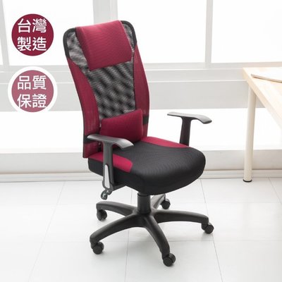 幸運草2館~ZA-9809-T-R~高級T型透氣網布電腦椅-紅色(5色可選) 書桌椅 辦公椅 兒童椅