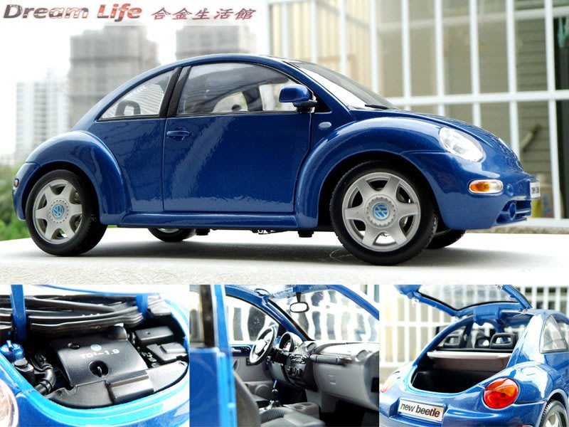 Maisto 全新精品】1/18 Volkswagen New Beetle 福斯經典金龜車~全新藍