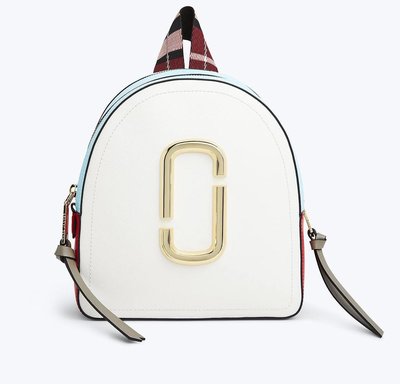 美國 Marc Jacobs Pack Shot Backpack 防刮牛皮時尚拼色後背包 多夾層