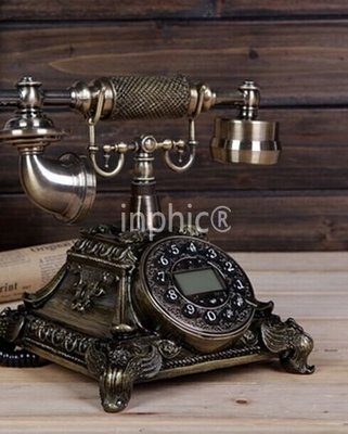 INPHIC-時尚電話復古電話機 歐式田園復古電話 家庭座機電話