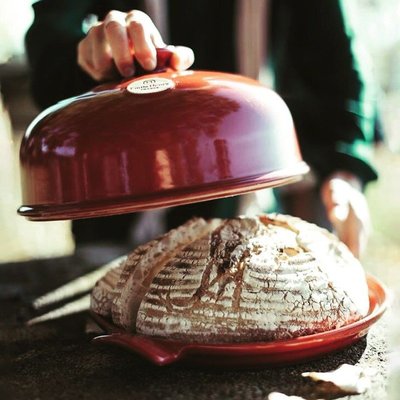 特價！NEW ㊣法國Emile Henry雙耳陶瓷面包烤盤烤箱帶蓋家用烘焙模具
